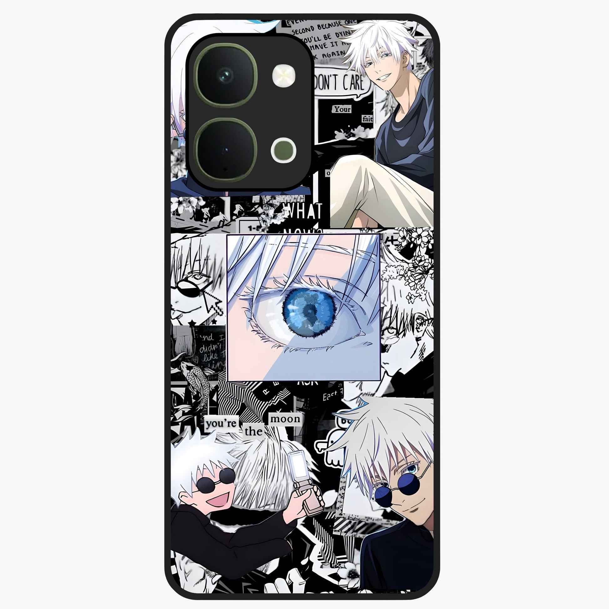 Infinity Sorcerer Chaos Glass Case showing flat back view with mystical sorcerer themed artwork and glossy glass finish.
