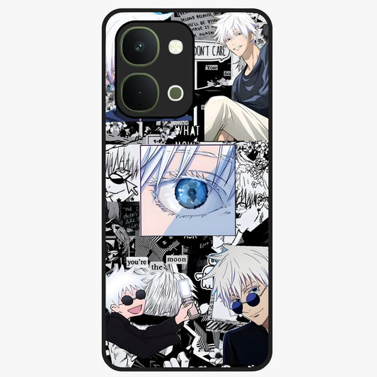 Infinity Sorcerer Chaos Glass Case showing flat back view with mystical sorcerer themed artwork and glossy glass finish.