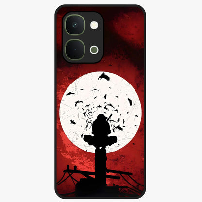 Itachi Limited Edition Naruto Anime Glass Case showing flat back view with iconic anime character artwork and glossy glass finish.