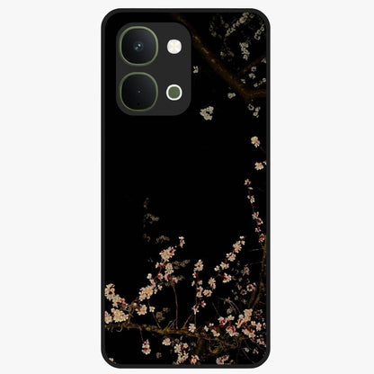 Petal Moon Light With Custom Name Glass Case showing flat back view with floral moonlight artwork and personalized name design.