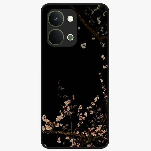 Petal Moon Light With Custom Name Glass Case showing flat back view with floral moonlight artwork and personalized name design.