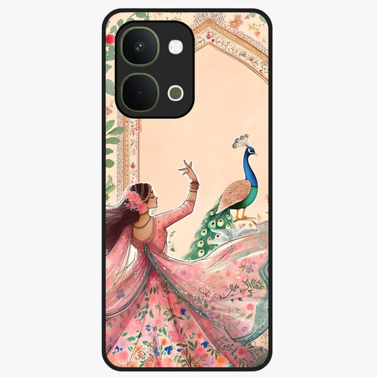 Royal Grace Muse Glass Case showing flat back view with elegant artistic artwork and glossy glass finish.