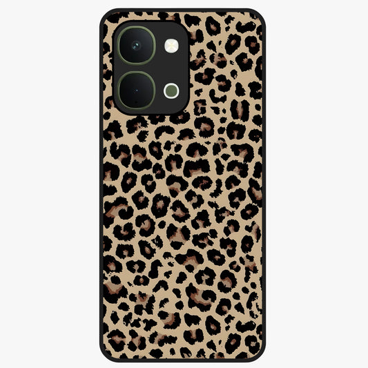 Savage Chic Pattern Glass Case showing flat back view with stylish patterned artwork and glossy glass finish.