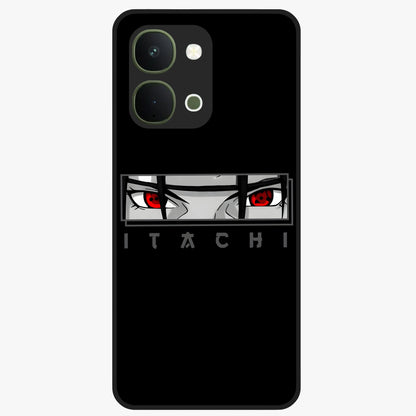 Scarlet Gaze Dominance Glass Case showing flat back view with striking red themed artwork and glossy glass finish.
