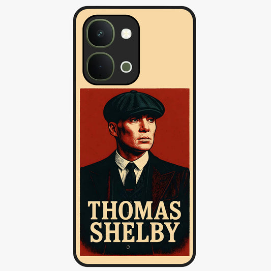 Vintage Mafia Authority Glass Case showing flat back view with bold vintage mafia inspired artwork and glossy glass finish.