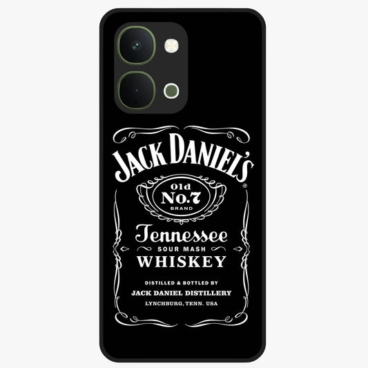 Vintage Whiskey Heritage Glass Case showing flat back view with classic whiskey inspired artwork and glossy glass finish.
