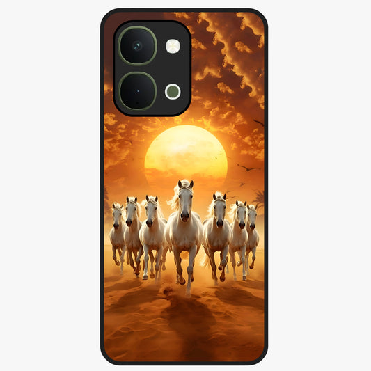 Wild Sunset Majesty Glass Case showing flat back view with majestic sunset landscape artwork and glossy glass finish.