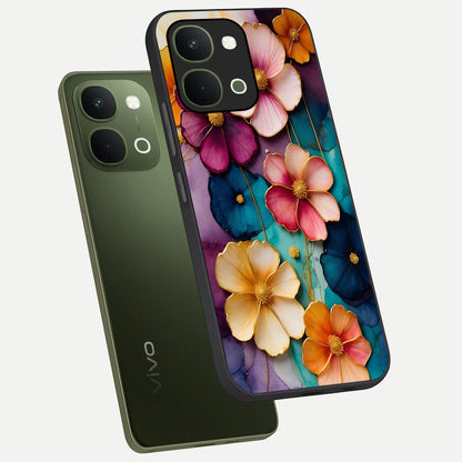 Artlyn Grace Flower Pattern Glass Case displayed in angled mockup highlighting delicate flower pattern design and smooth glass surface.