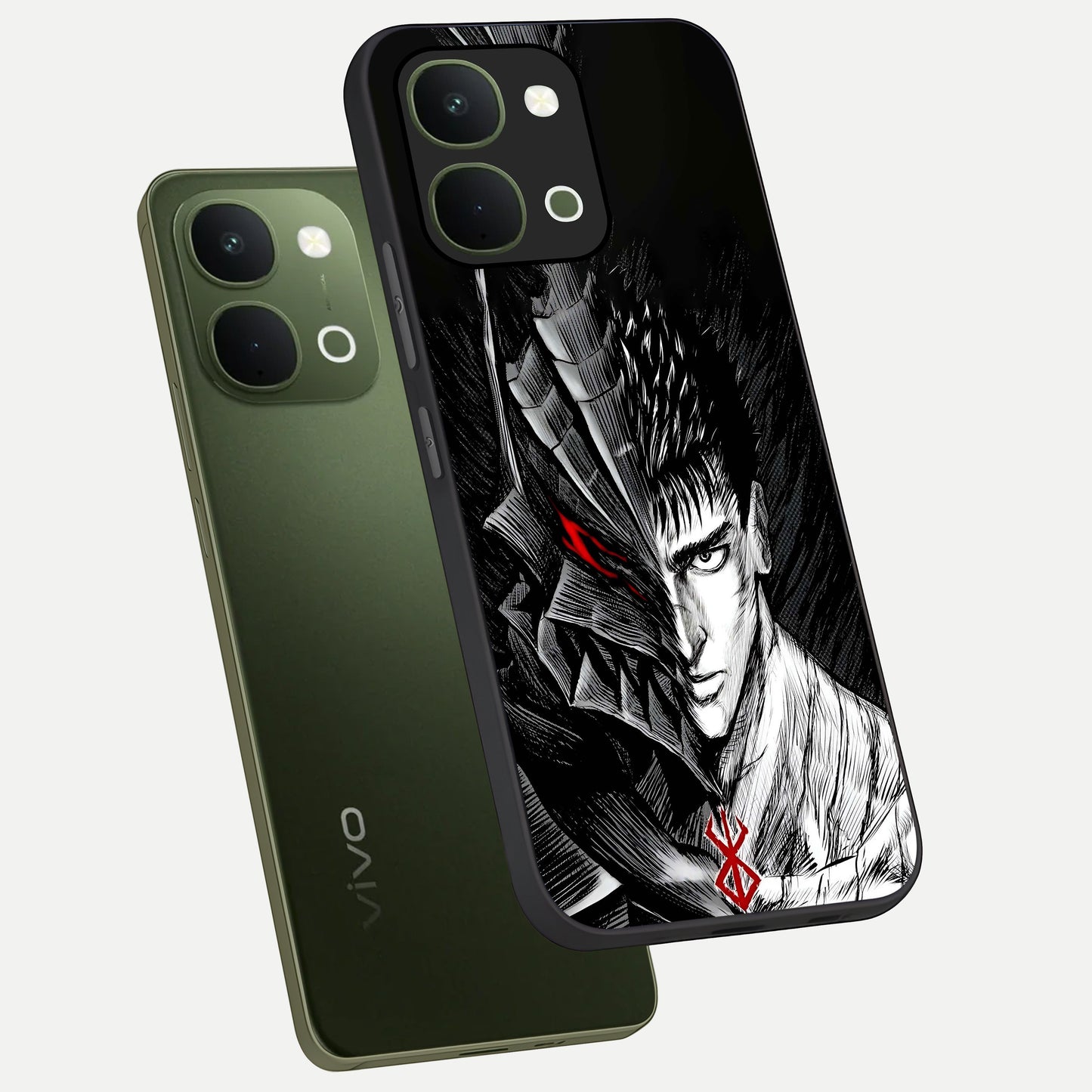 Berserker Blood Oath Glass Case displayed in angled mockup highlighting dark fantasy graphic design and powerful theme.