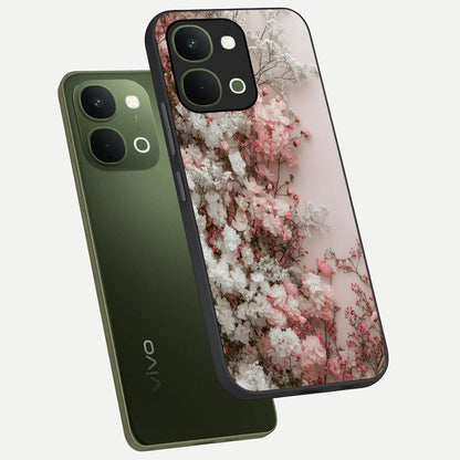 Blush Blossom Cloud Glass Case displayed in angled mockup highlighting soft cloud and blossom design with pastel aesthetic.
