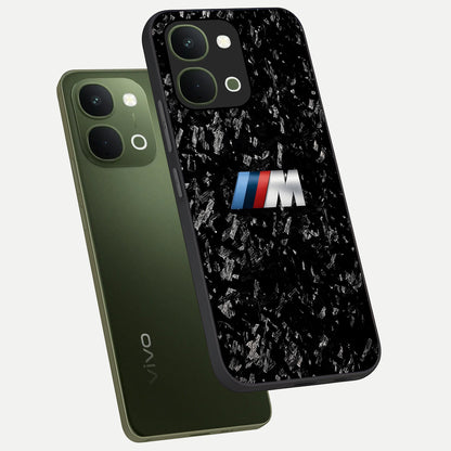 Carbon Speed Mark Glass Case displayed in angled mockup highlighting racing inspired carbon design and sleek aesthetic style.