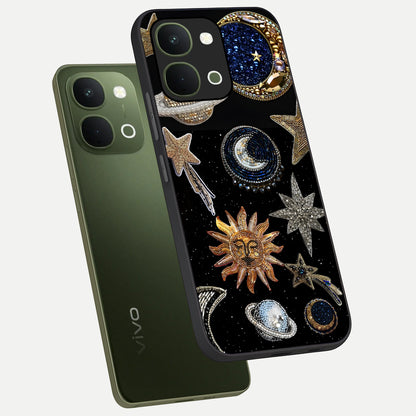 Celestial Gem Constellations Glass Case displayed in angled mockup highlighting gemstone inspired constellation design.