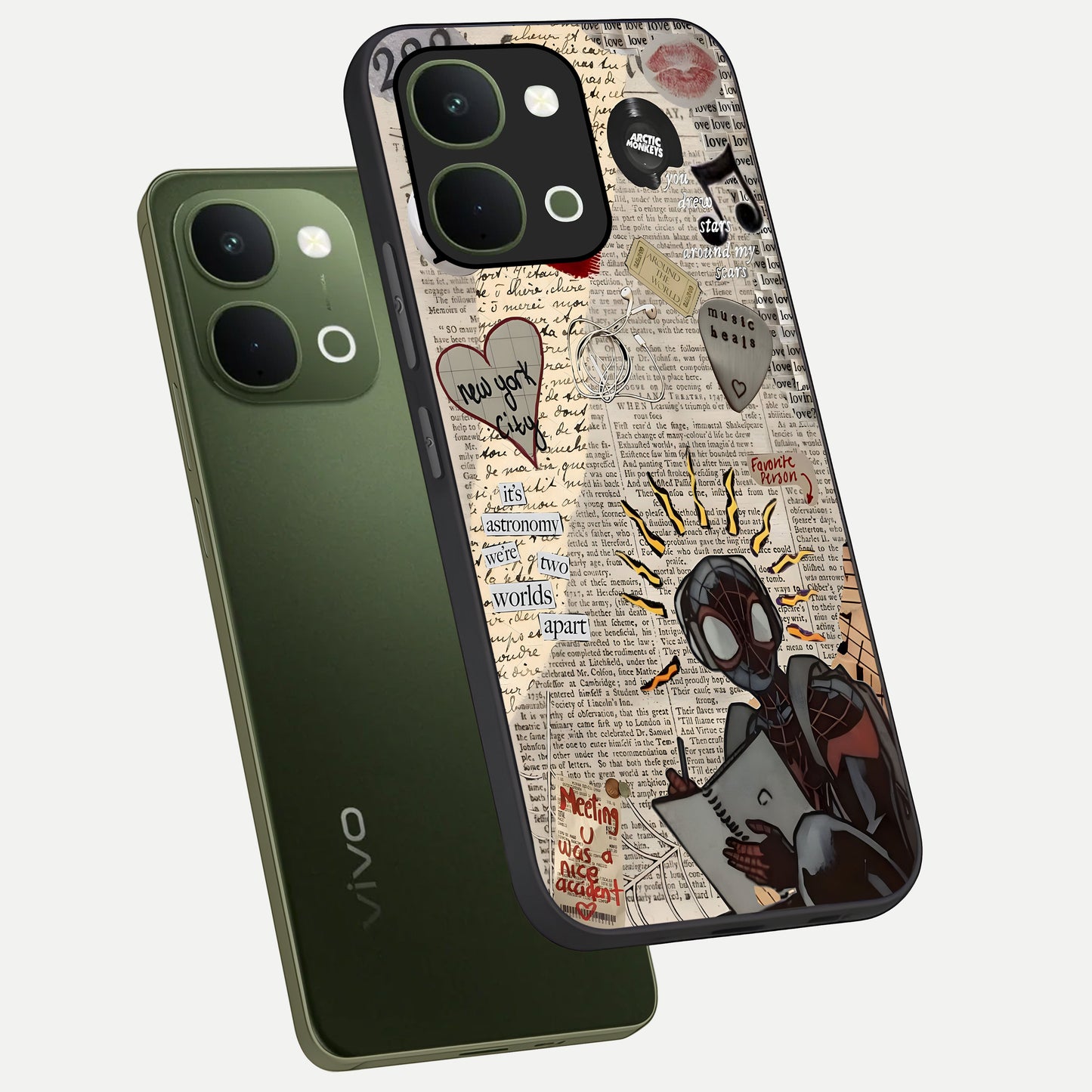 City Dream Sketch Glass Case displayed in angled mockup highlighting minimal city illustration with aesthetic sketch style.