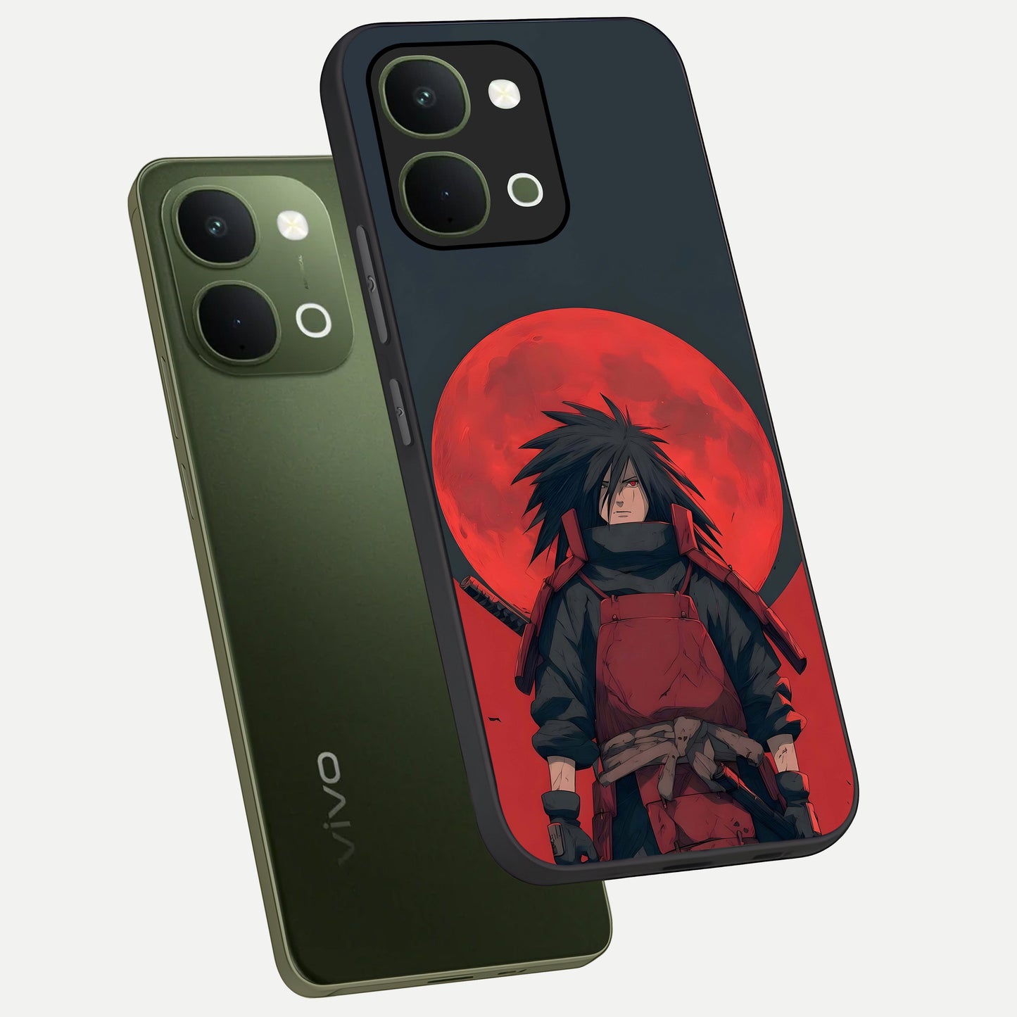 Crimson Moon Warlord Glass Case displayed in angled mockup highlighting dramatic crimson moon design with fantasy aesthetic.