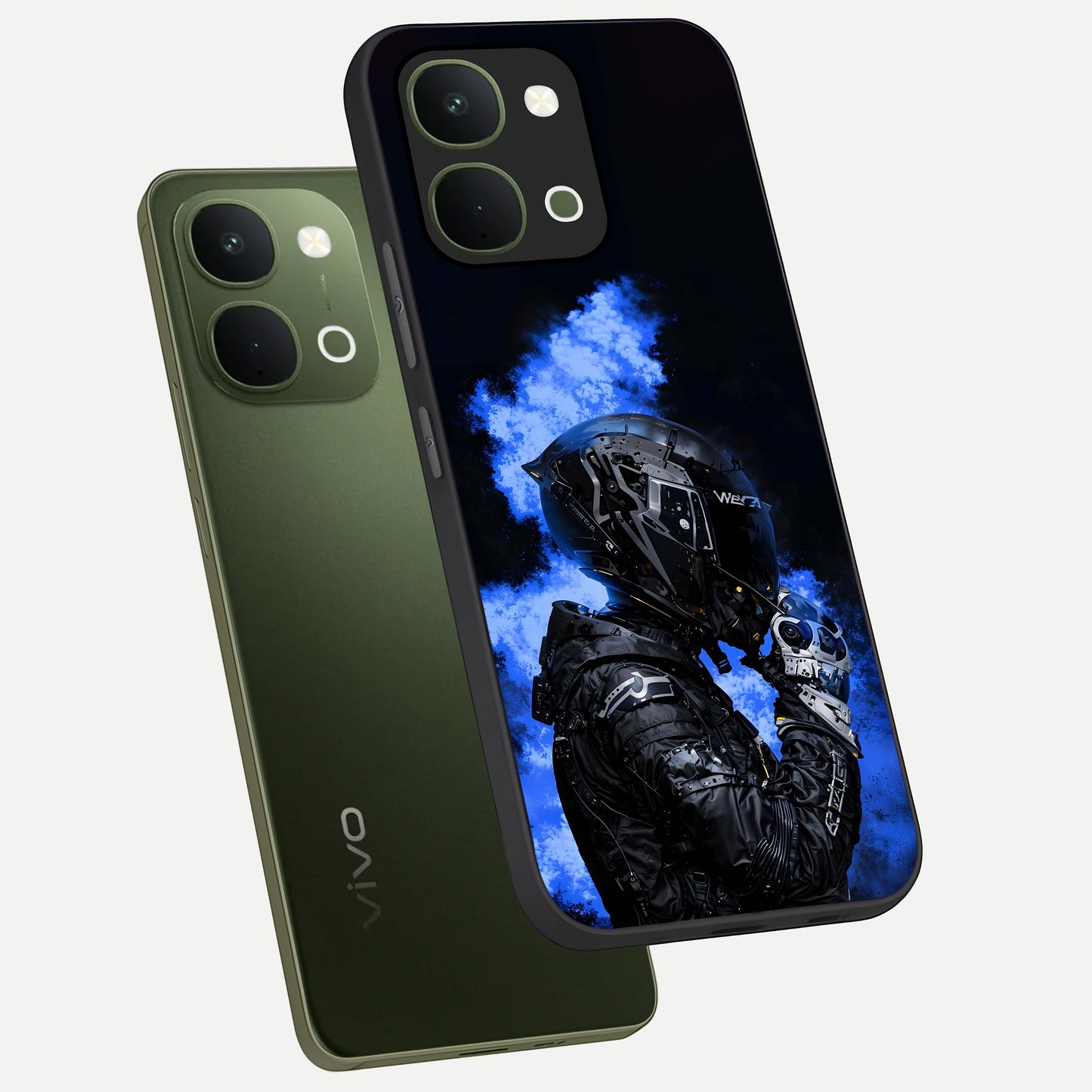 Cyber Sentinel Protocol Glass Case displayed in angled mockup highlighting digital cyber design with sci-fi aesthetic style.