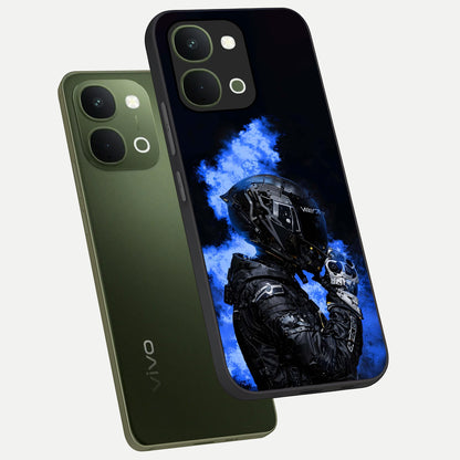 Cyber Sentinel Protocol Glass Case displayed in angled mockup highlighting digital cyber design with sci-fi aesthetic style.