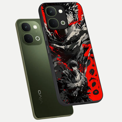Demon Sword Resolve Glass Case displayed in angled mockup highlighting powerful demon sword illustration with dark fantasy aesthetic.