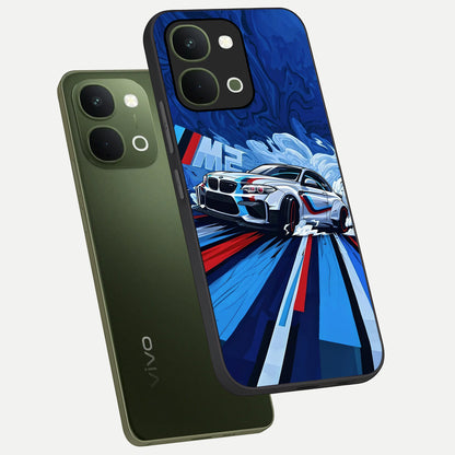 Drift Power Rush Glass Case displayed in angled mockup highlighting powerful drift car design with sporty aesthetic style.