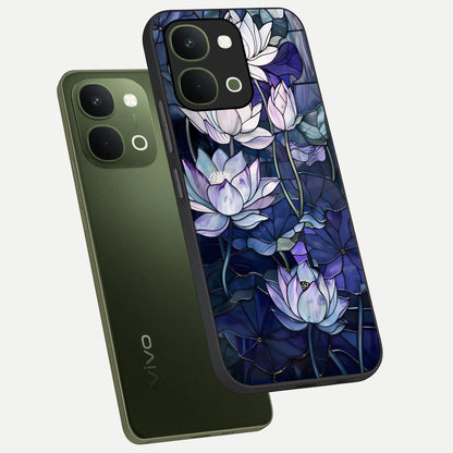 Gloss Petal Rush Glass Case displayed in angled mockup highlighting vibrant petal design with elegant floral aesthetic.