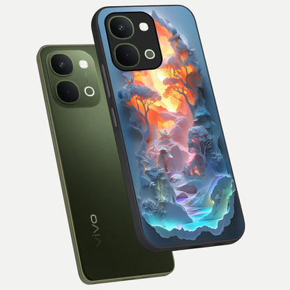 Glow Forest Portal Glass Case displayed in angled mockup highlighting mystical forest design with magical glowing aesthetic.