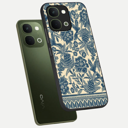 Heirloom Wild Bloom Glass Case displayed in angled mockup highlighting botanical bloom design with classic aesthetic style.