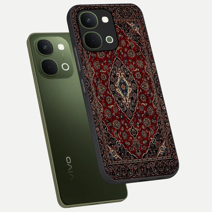 Heritage Carpet Royale Glass Case displayed in angled mockup highlighting intricate royal carpet design with heritage aesthetic.