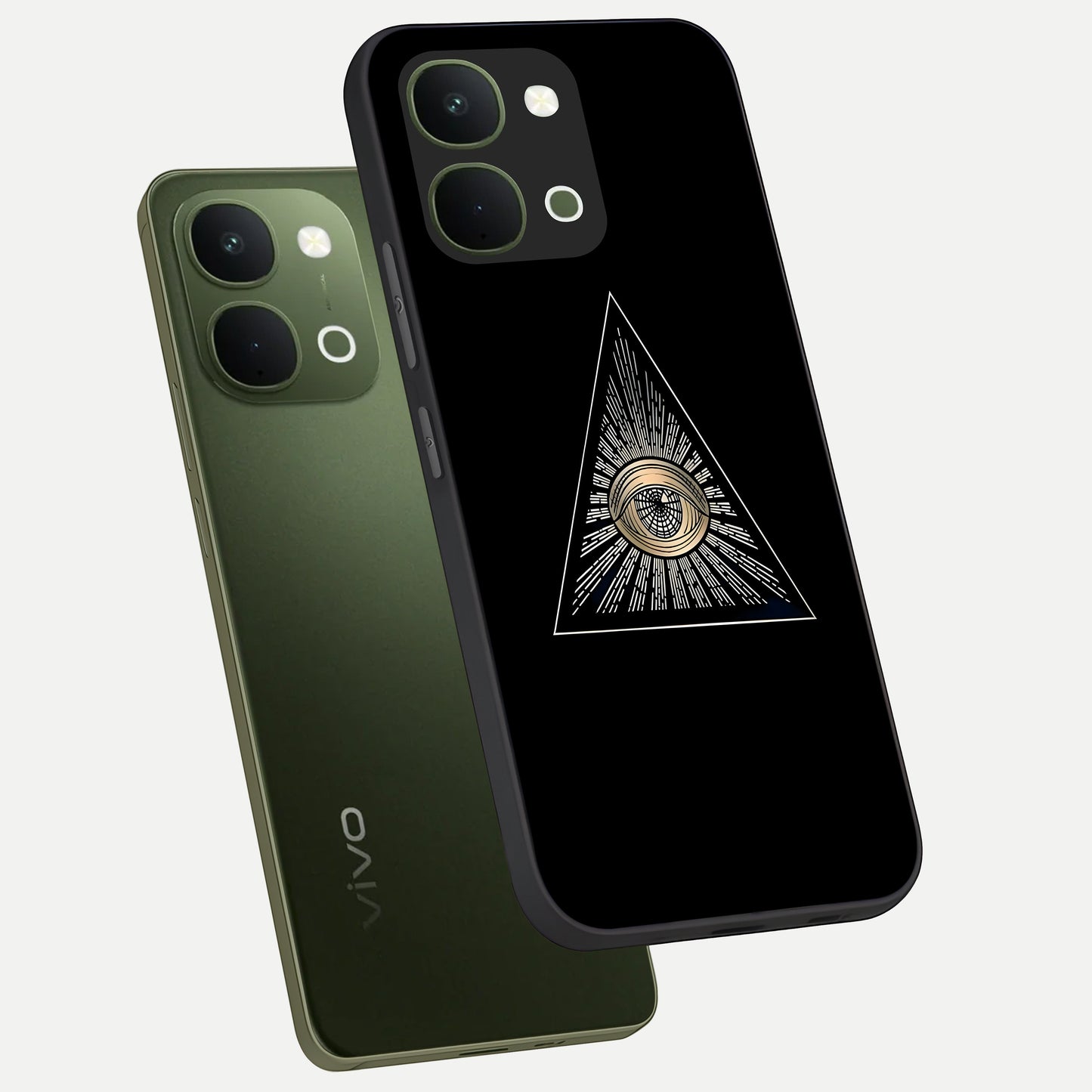 Illuminati Evil Glass Case displayed in angled mockup highlighting dark occult inspired design with bold aesthetic style.