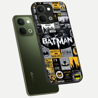 Knight Gotham Rise Glass Case displayed in angled mockup highlighting powerful knight silhouette design with dramatic aesthetic.