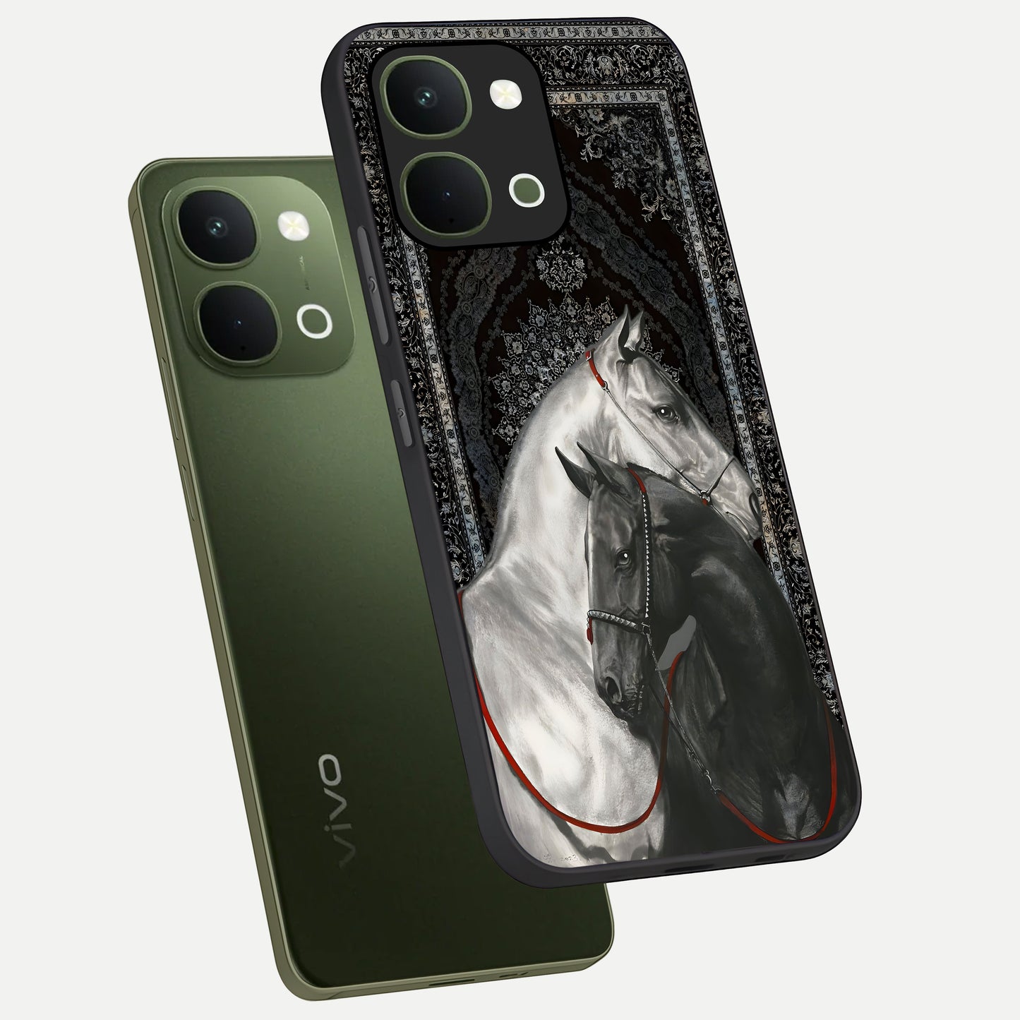 Majestic Ride Legacy Glass Case displayed in angled mockup highlighting sleek vehicle design with bold racing aesthetic.