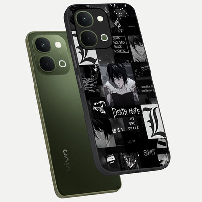 Midnight Chaos Mind Glass Case displayed in angled mockup highlighting chaotic artistic design with dramatic midnight aesthetic.