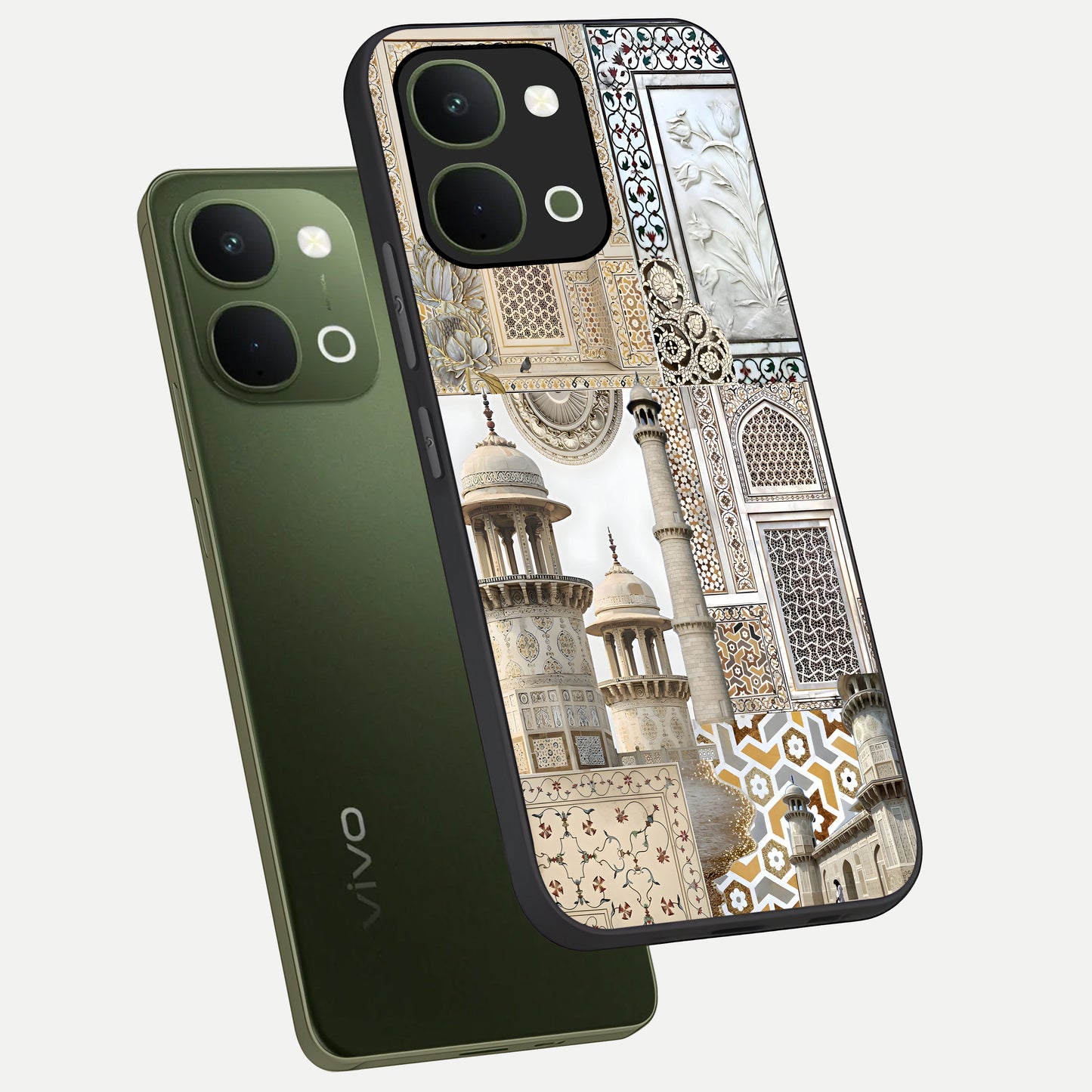 Mughal Marble Legacy Glass Case displayed in angled mockup highlighting elegant heritage marble artwork with royal aesthetic.