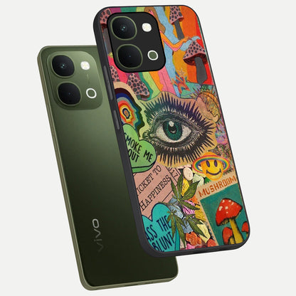 Mystic Eye Wonderland Glass Case displayed in angled mockup highlighting magical eye illustration with dreamy aesthetic.