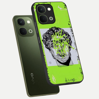 Neo Graffiti Rebellion Glass Case displayed in angled mockup highlighting urban street art design with rebellious aesthetic.