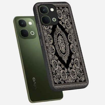 Noir Bloom Elegance Glass Case displayed in angled mockup highlighting refined flower design with stylish noir aesthetic.