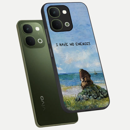 Peace Beyond War Glass Case displayed in angled mockup highlighting meaningful message design with artistic aesthetic style.