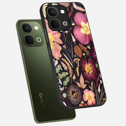 Petal Dream Tapestry Glass Case displayed in angled mockup highlighting decorative petal pattern with elegant botanical aesthetic.