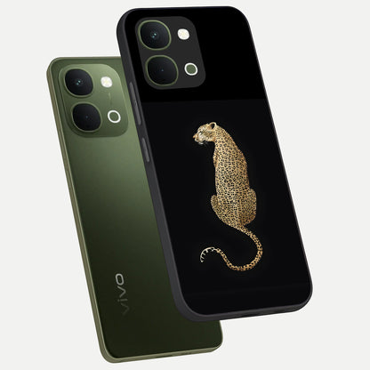 Regal Leopard Glass Case displayed in angled mockup highlighting powerful animal illustration with stylish wild aesthetic.