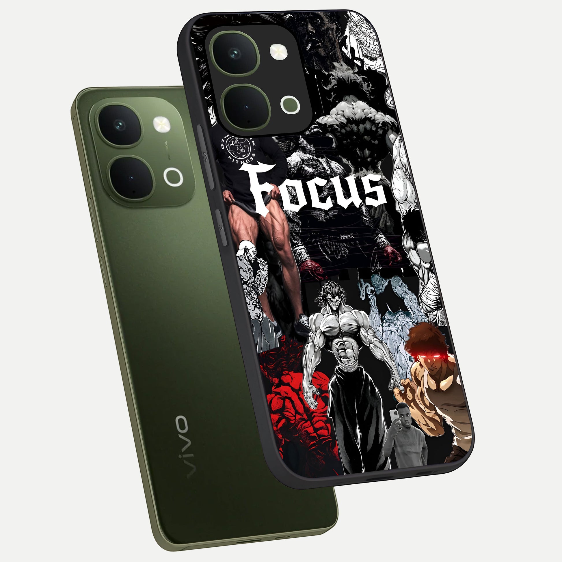 Relentless Power Focus Glass Case displayed in angled mockup highlighting bold statement design with modern aesthetic style.