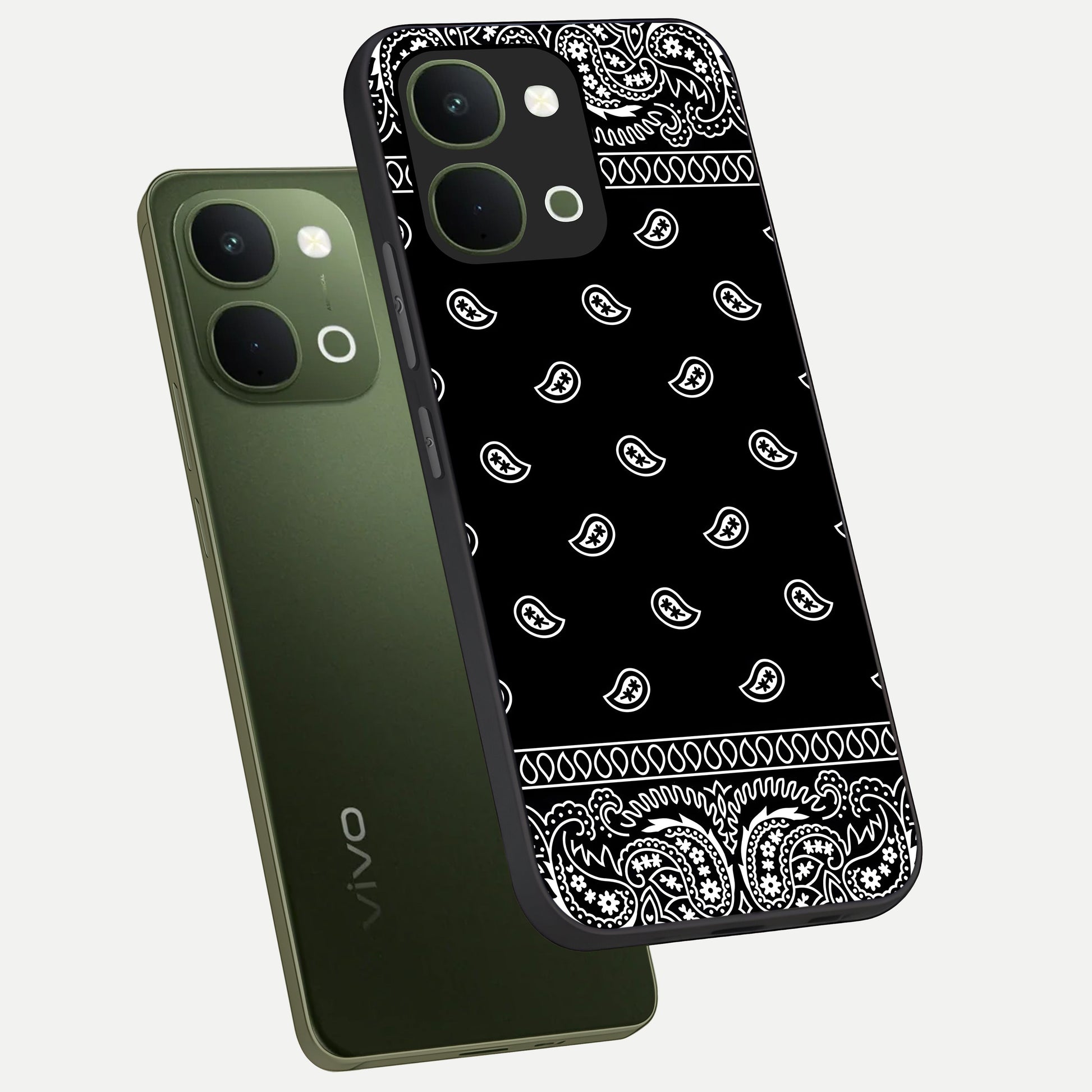 Retro Rebel Threads Glass Case displayed in angled mockup highlighting retro inspired graphic design with rebellious aesthetic.