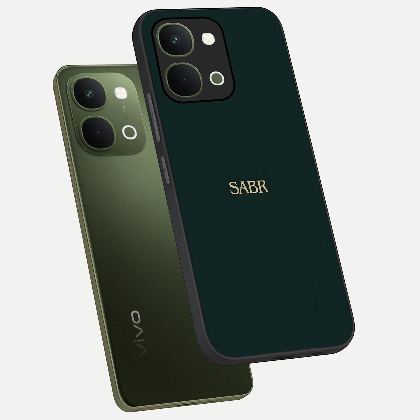 Sabr Minimal Patience Glass Case displayed in angled mockup highlighting simple inspirational design with clean aesthetic style.