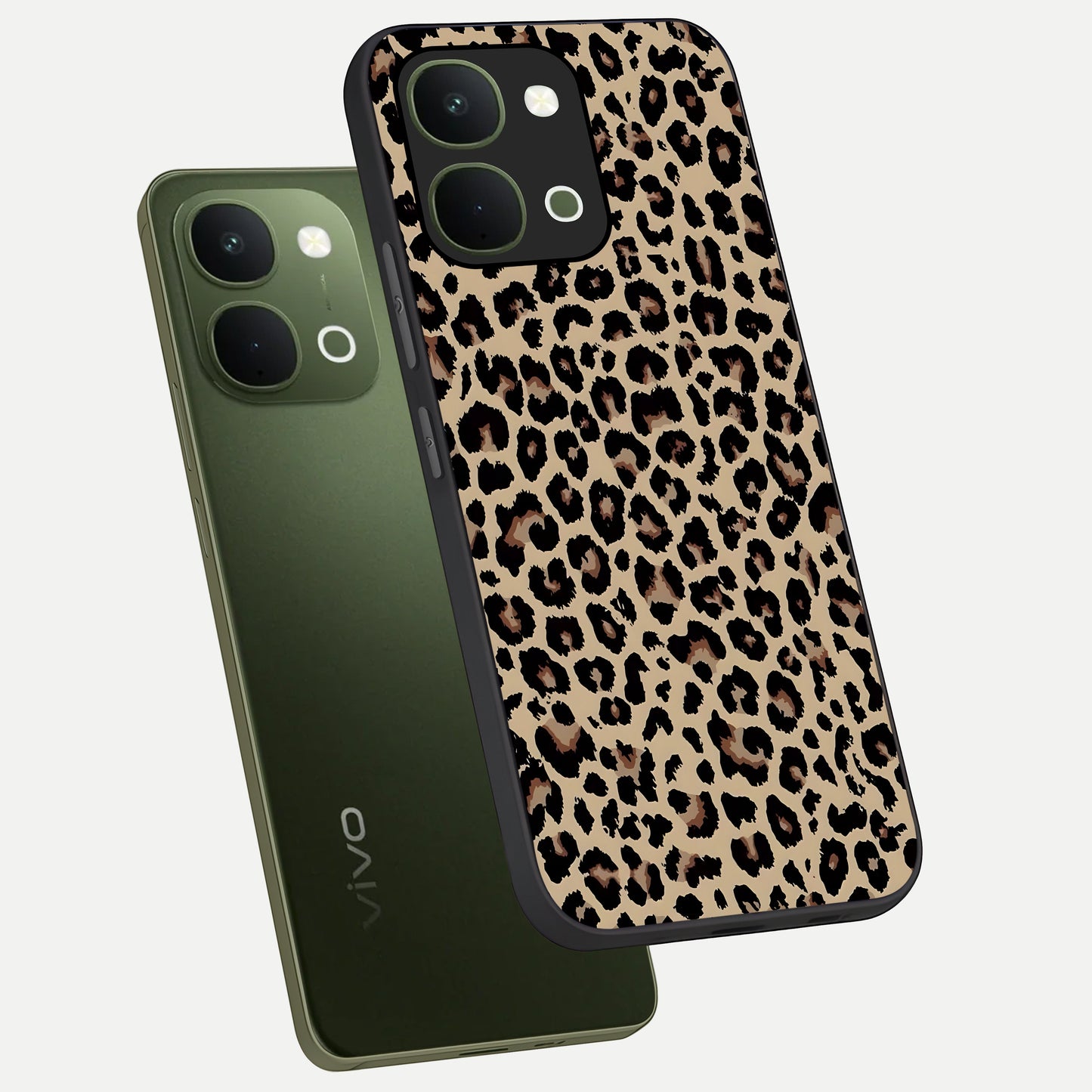 Savage Chic Pattern Glass Case displayed in angled mockup highlighting bold fashion inspired design with chic aesthetic.