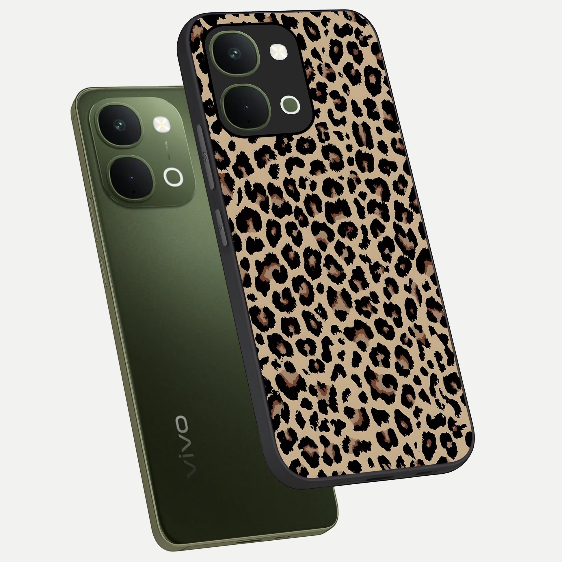 Savage Chic Pattern Glass Case displayed in angled mockup highlighting bold fashion inspired design with chic aesthetic.