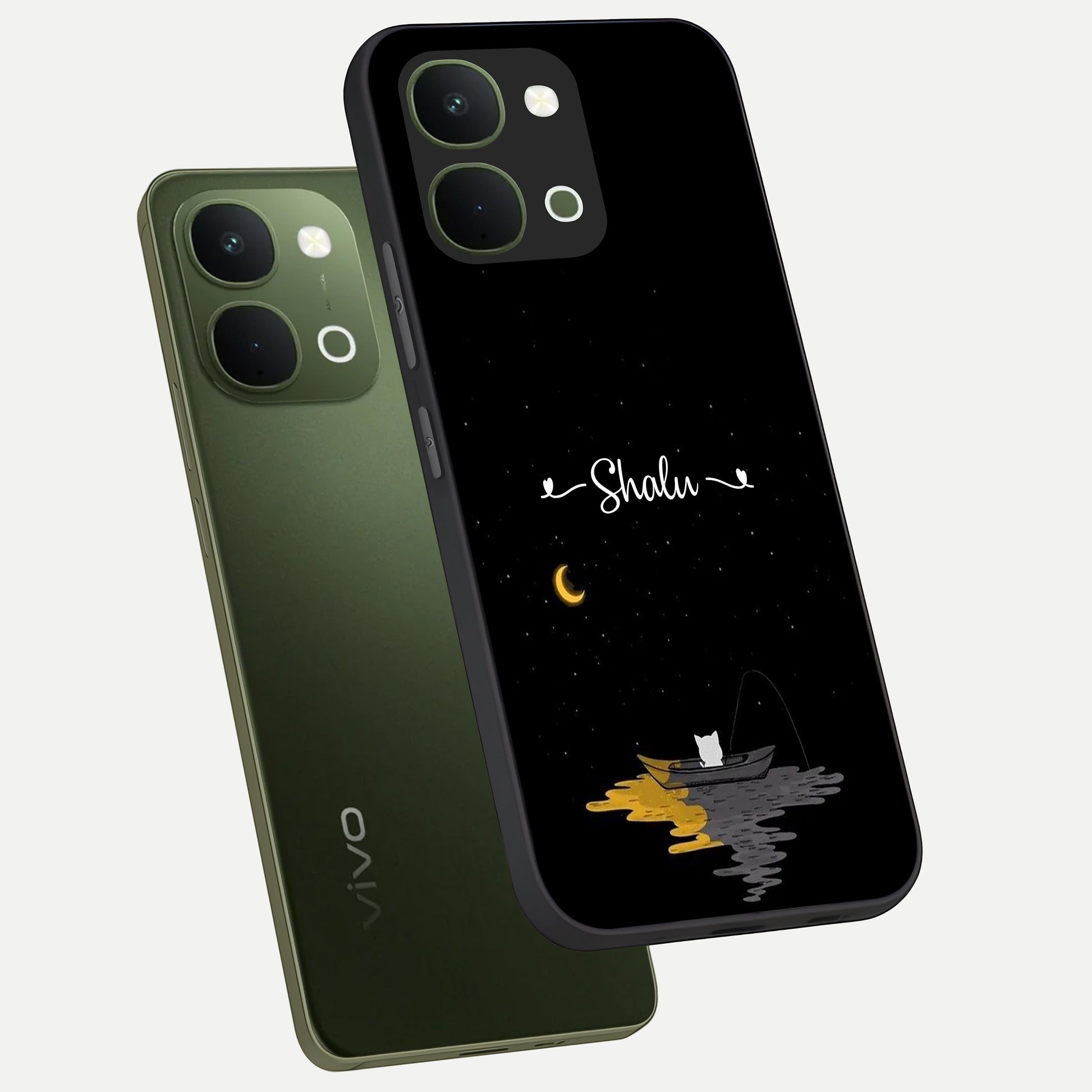 Silent Night Row Glass Case displayed in angled mockup highlighting peaceful evening design with dreamy night aesthetic.