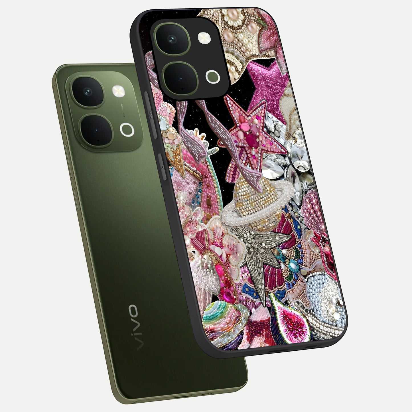 Starlit Jewel Dream Glass Case displayed in angled mockup highlighting glowing celestial jewel design with dreamy aesthetic.