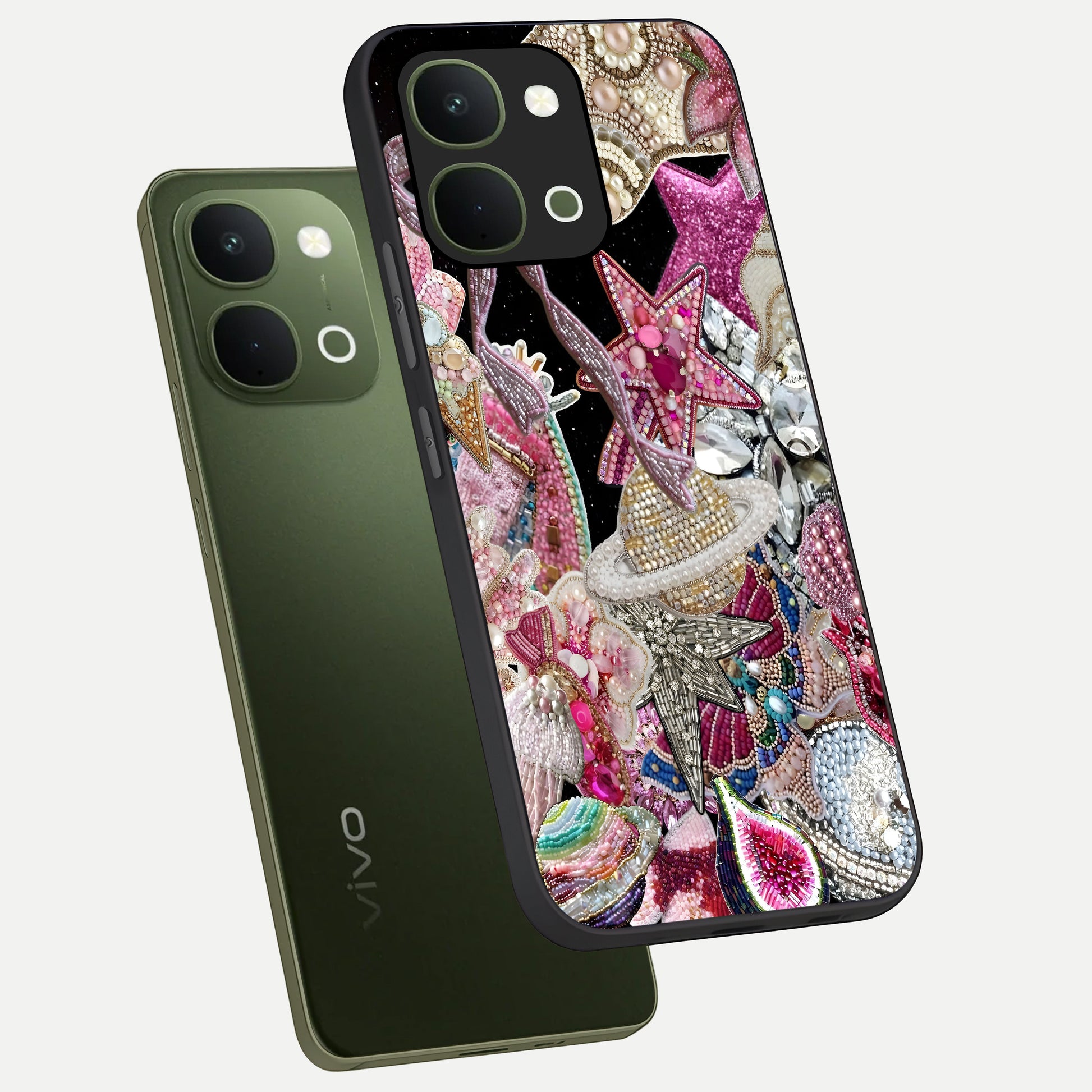 Starlit Jewel Dream Glass Case displayed in angled mockup highlighting glowing celestial jewel design with dreamy aesthetic.