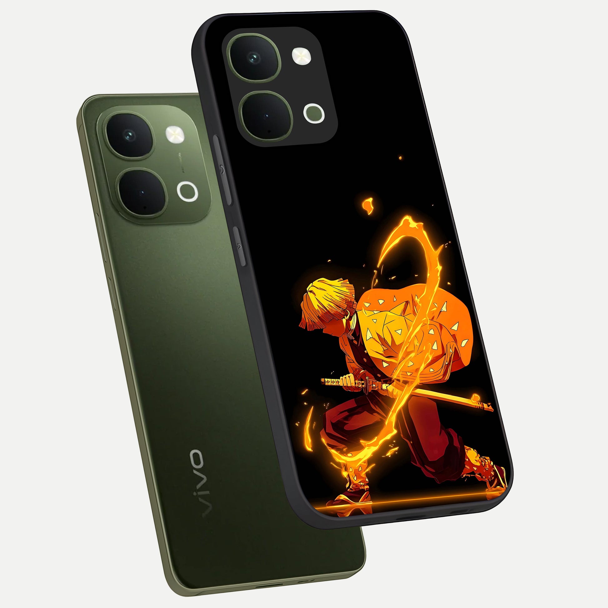 Thunder Flame Execution Glass Case displayed in angled mockup highlighting dramatic fire themed design with intense fantasy aesthetic.