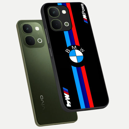 Turbo BMW Beast Glass Case displayed in angled mockup highlighting sleek racing car design with bold automotive aesthetic.