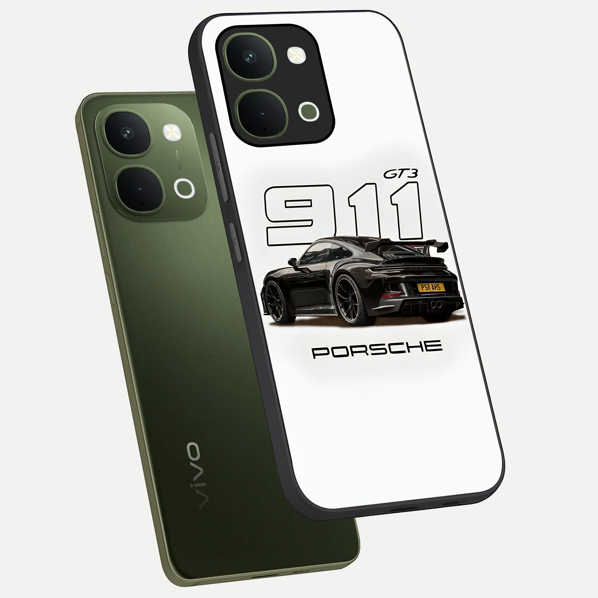 Turbo Legacy Icon Glass Case displayed in angled mockup highlighting dynamic automotive design with performance aesthetic.