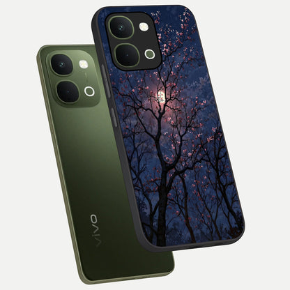 Twilight Sakura Serenade Glass Case displayed in angled mockup highlighting delicate sakura flower design with dreamy aesthetic.