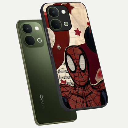 Web Warrior Vibes Glass Case displayed in angled mockup highlighting dynamic web design with comic style aesthetic.